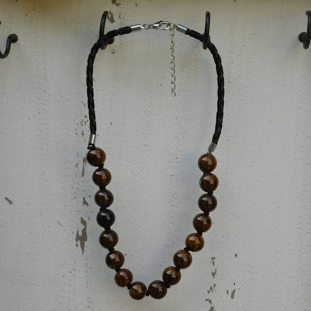 Clay Bead Short Necklace Round Beads