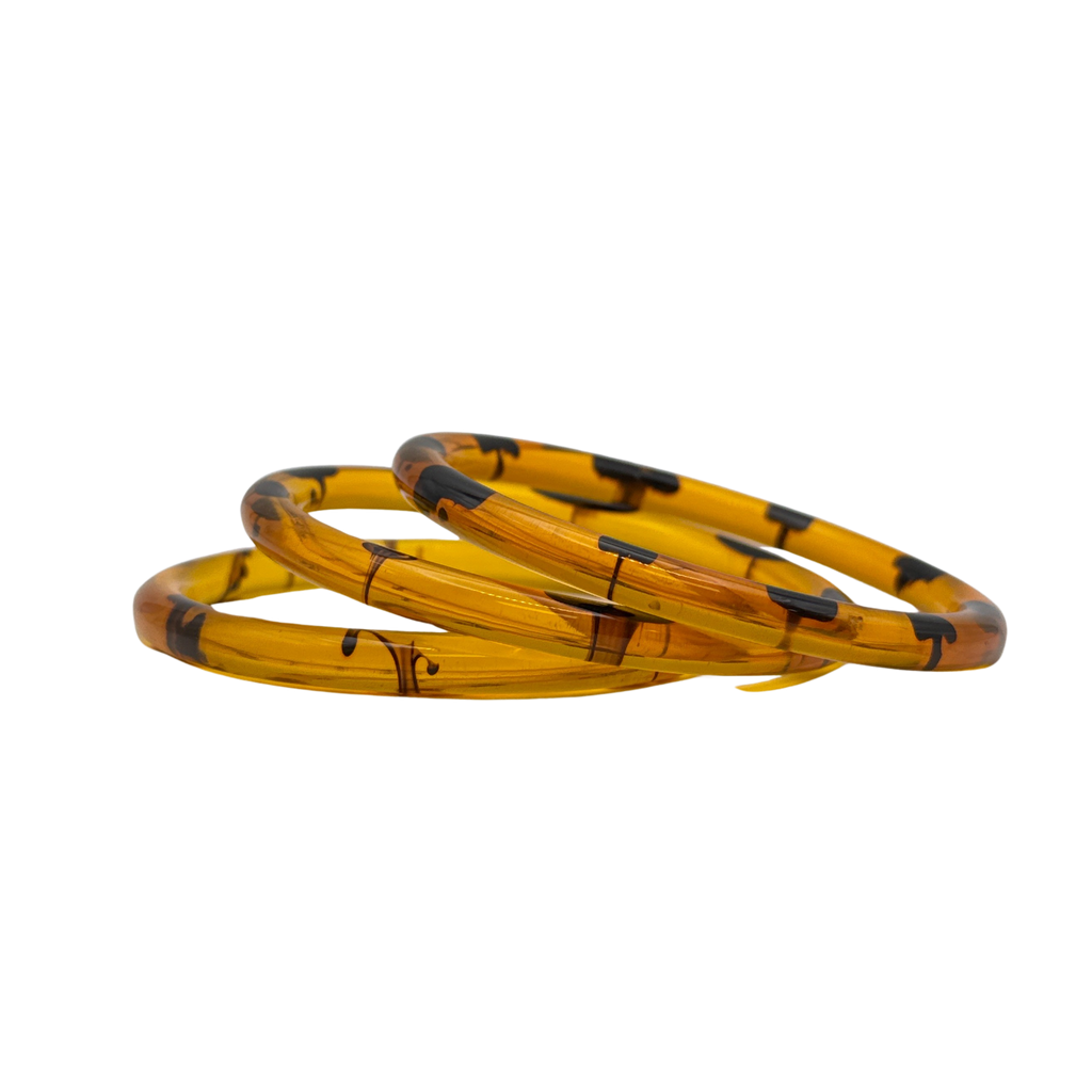 Set of 3 Translucent Lucite Resin Bangles