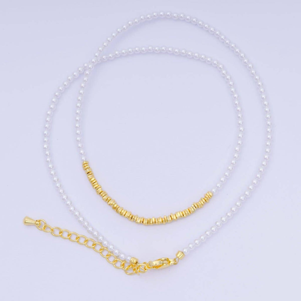 24K Gold Filled Colorful Gemstone Bead Necklace 16.92 Inch with Extender | WA-3626 - WA-3648