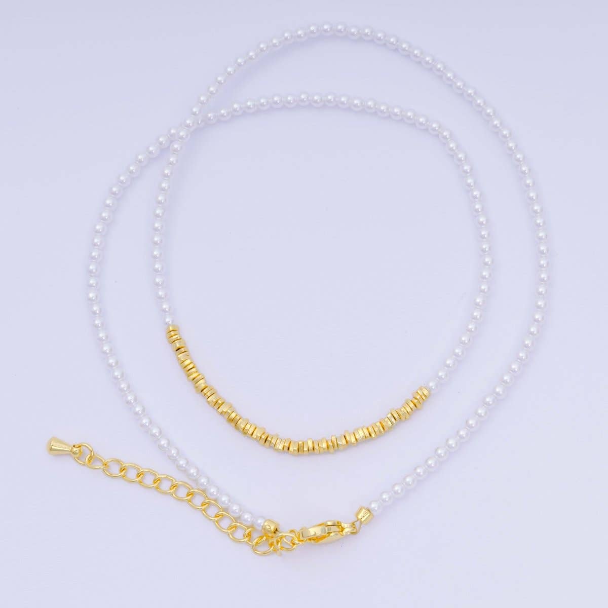 24K Gold Filled Colorful Gemstone Bead Necklace 16.92 Inch with Extender | WA-3626 - WA-3648