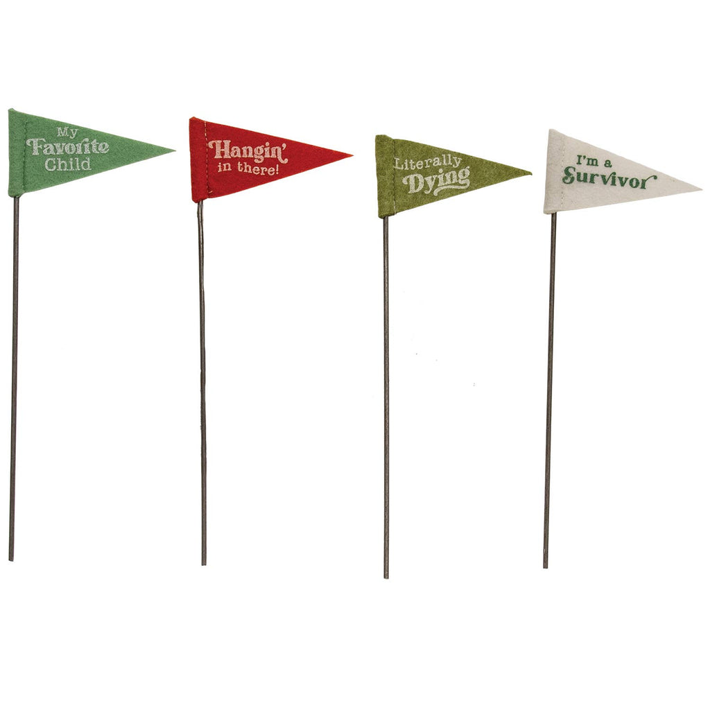 Felt Flag Plant Poke - 4 Assorted