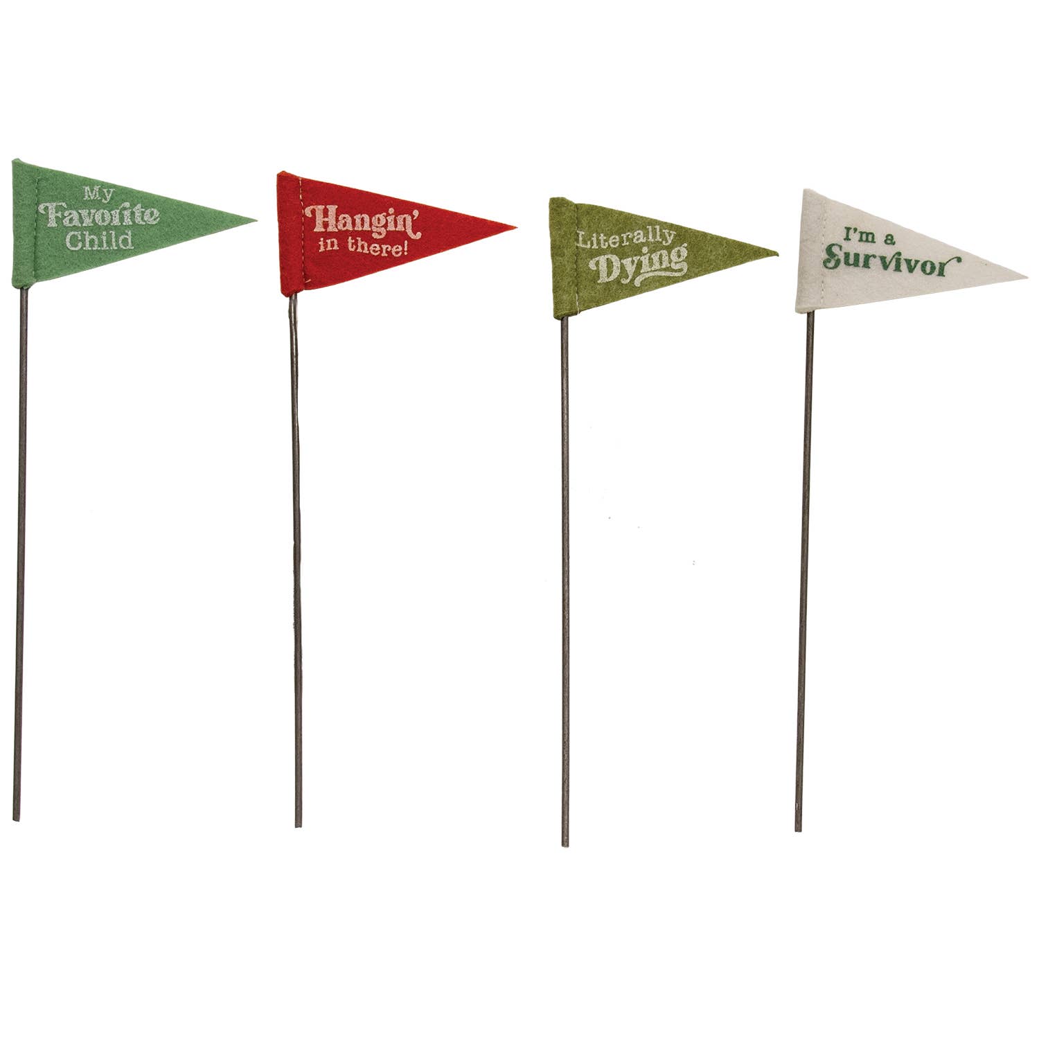 Felt Flag Plant Poke - 4 Assorted