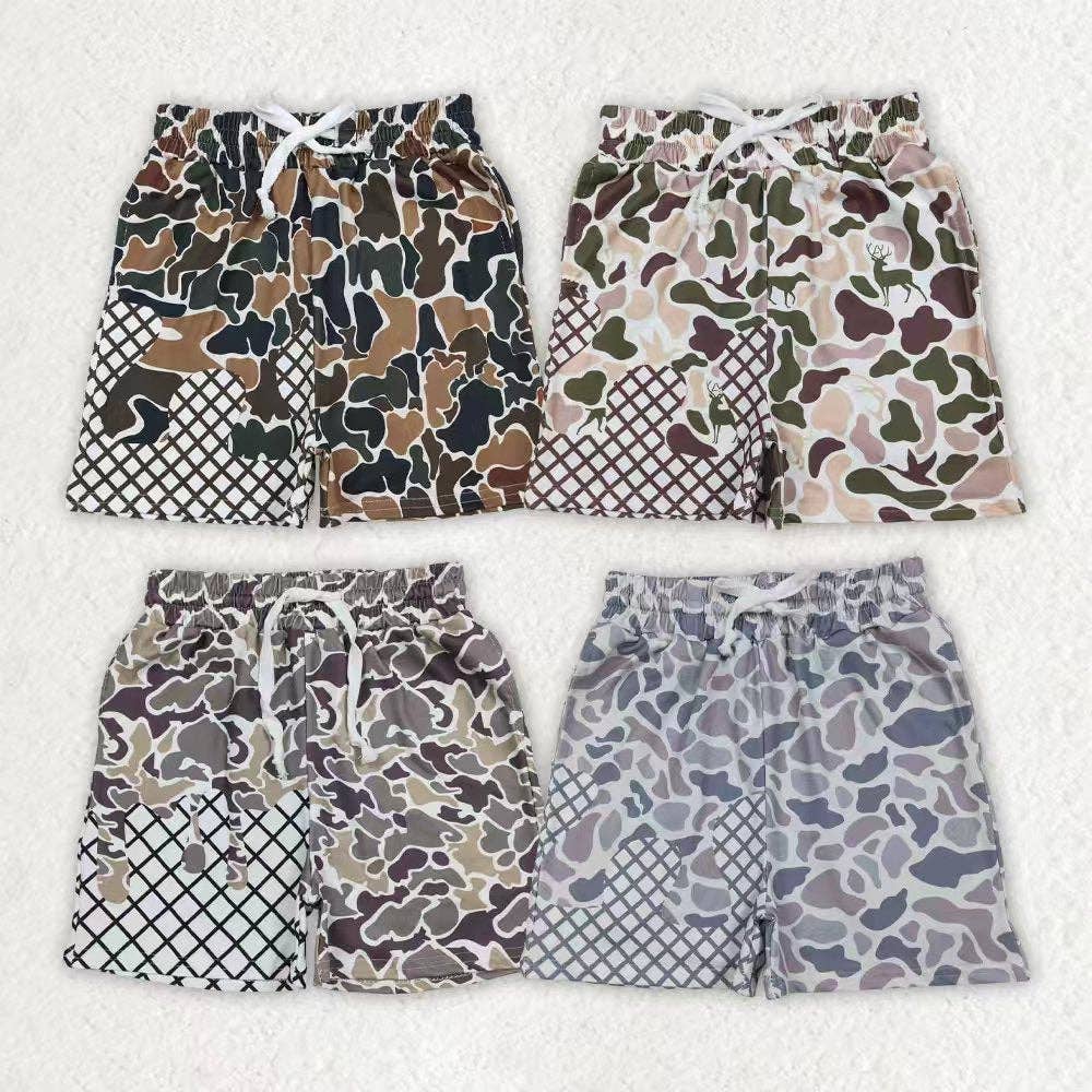 Sibling Baby Boys Camo Drip Pockets Southern Hunting Shorts Bottom