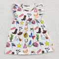 Baby Girls Western Pearl White Knee Length Dresses