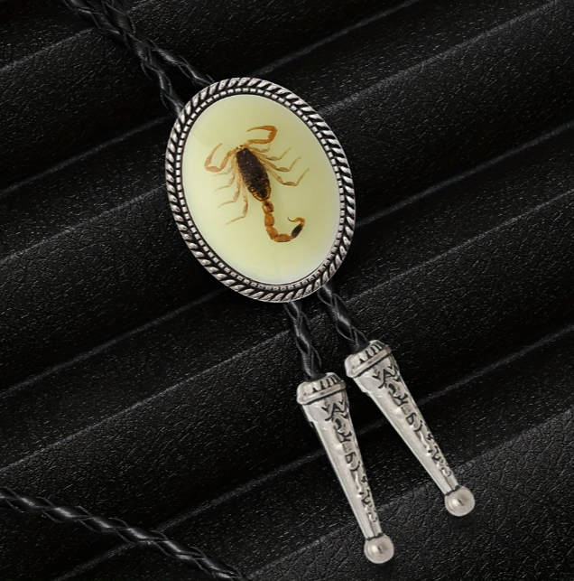 Glow in The Dark REAL Scorpio Bolo Tie necklace men & Woman