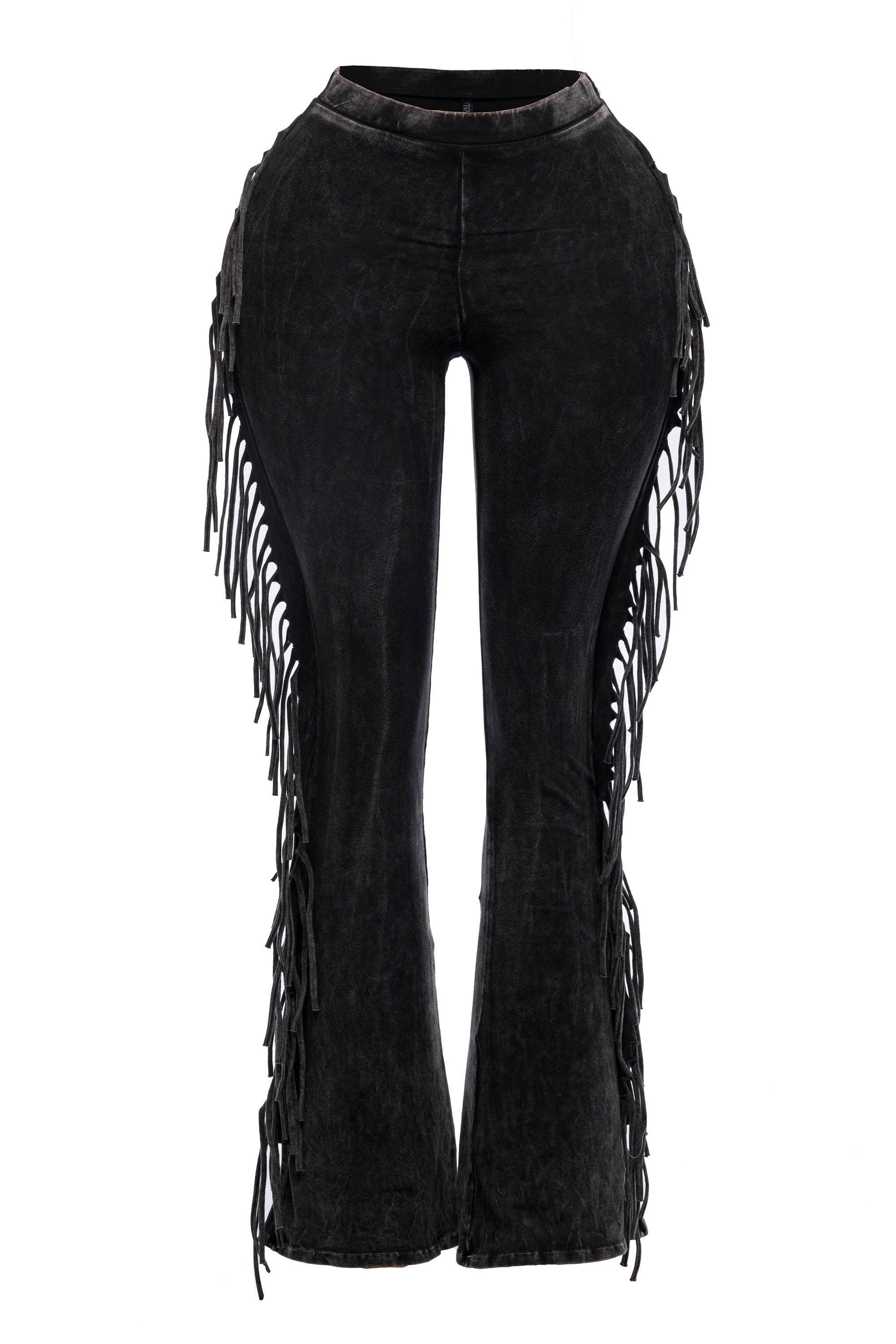 Fringe detailed pants