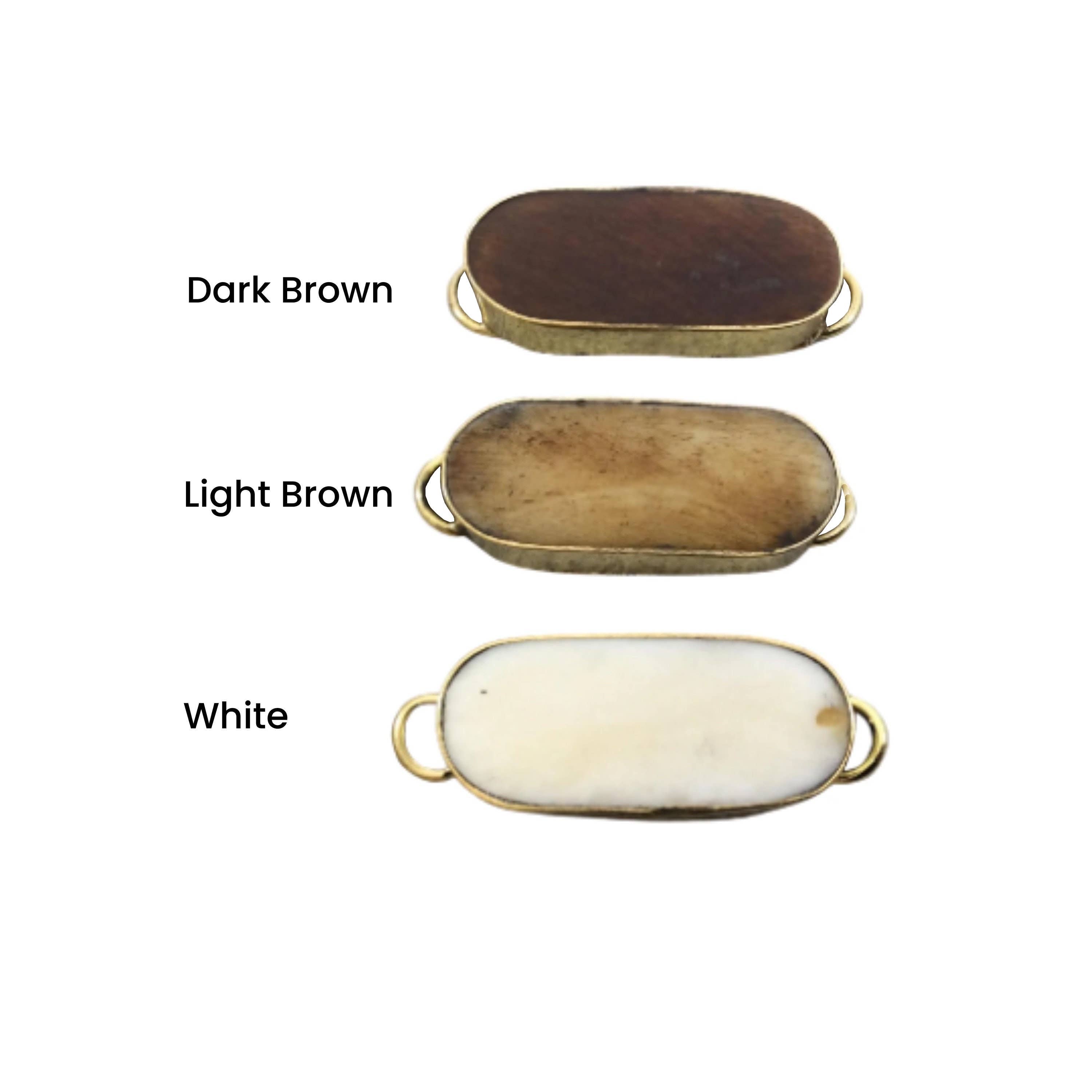 Ox Bone Oval Bezel Connector–Natural Bone Jewelry Component