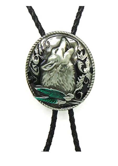 Crimson Western Cowboy Bolo Tie Necklace