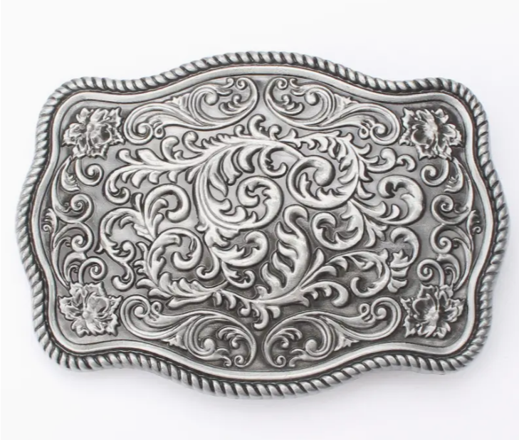 Rectangle Flora Etched Buckle 1812ATS