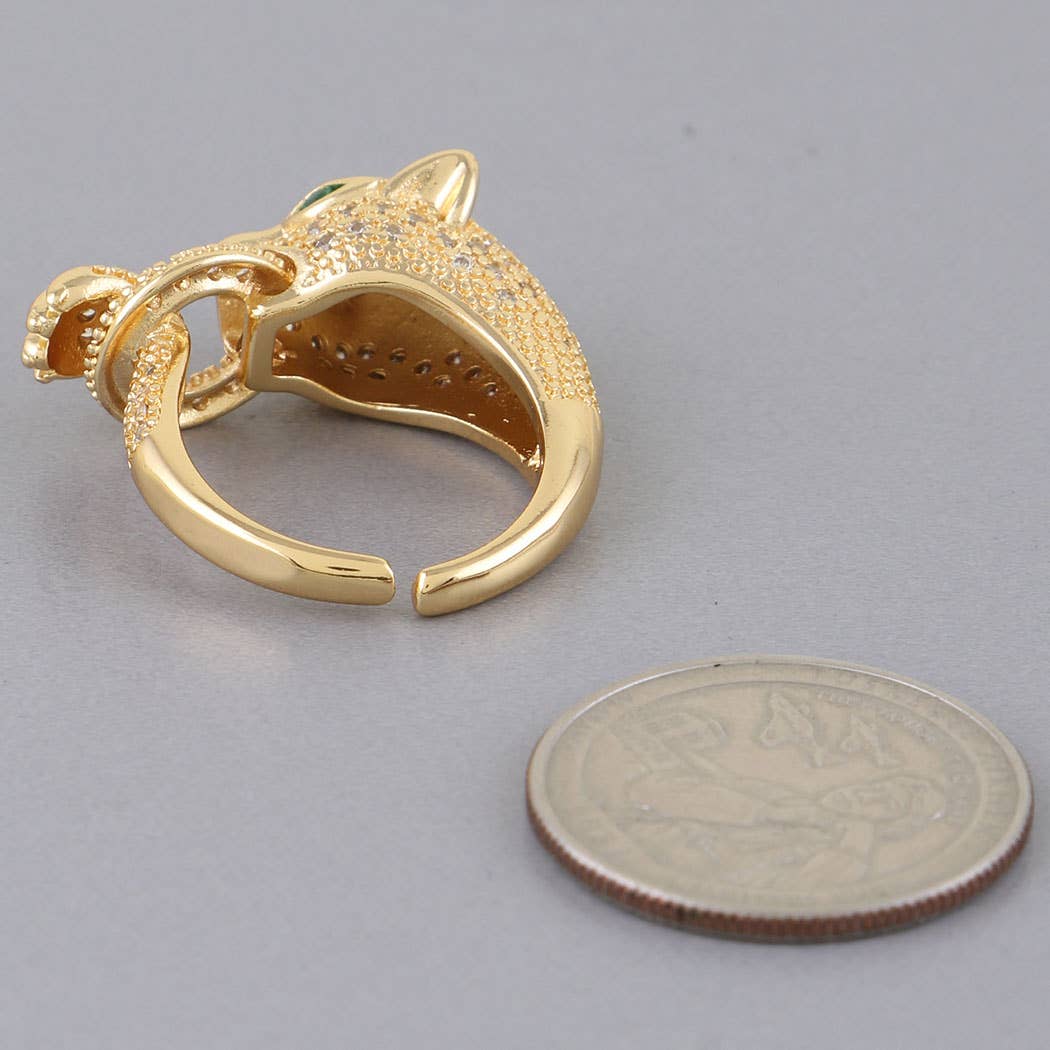 Playful Jaguar Wrap Ring