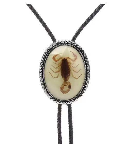 Glow in The Dark REAL Scorpio Bolo Tie necklace men & Woman