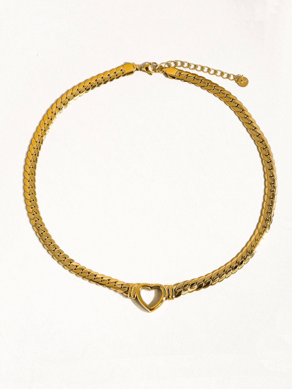 Tessa 14K Non-Tarnish Heart Snake Chain Necklace
