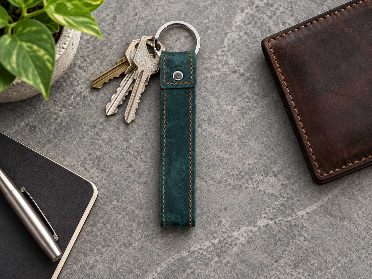 Genuine Leather Keychain, Keychain RIng, Handmade Key Tag