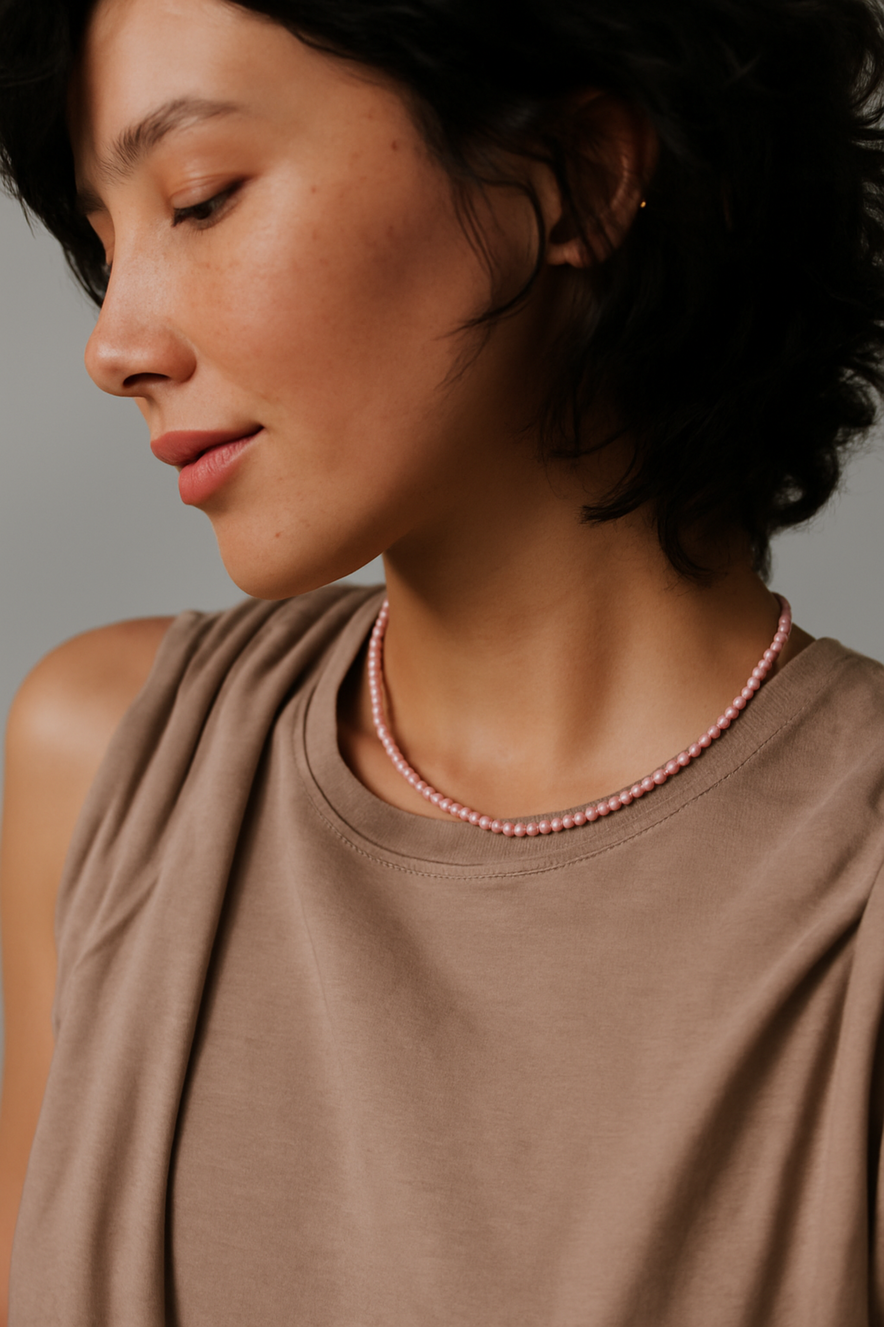 Natural Stone Beads Single Strand Necklace