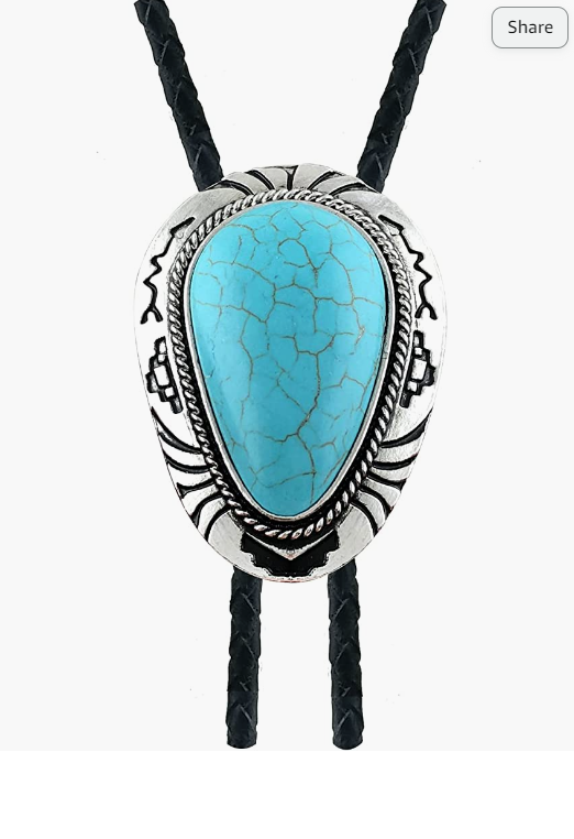 Western Cowboy Turquoise Bolo Tie