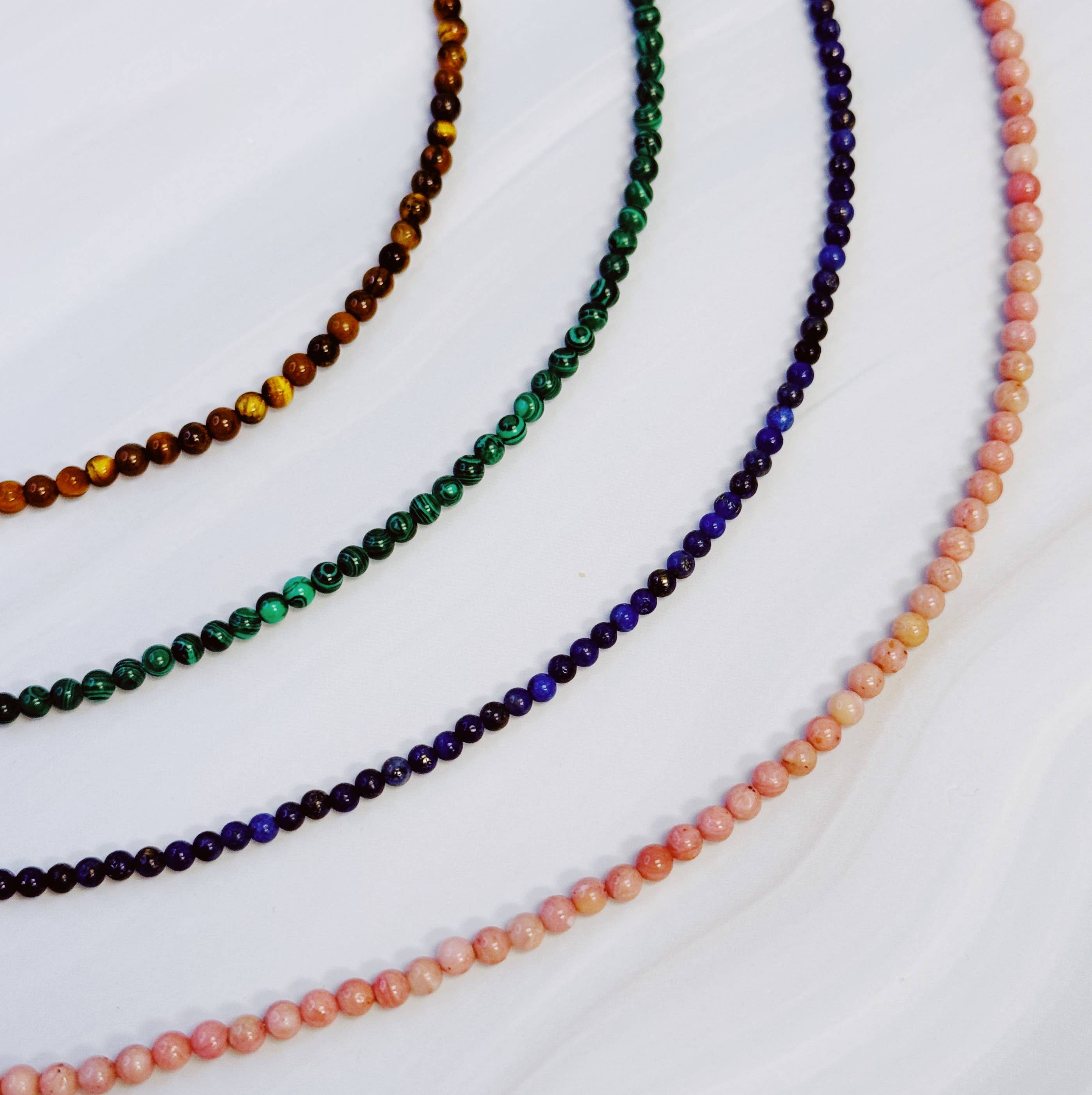 Natural Stone Beads Single Strand Necklace