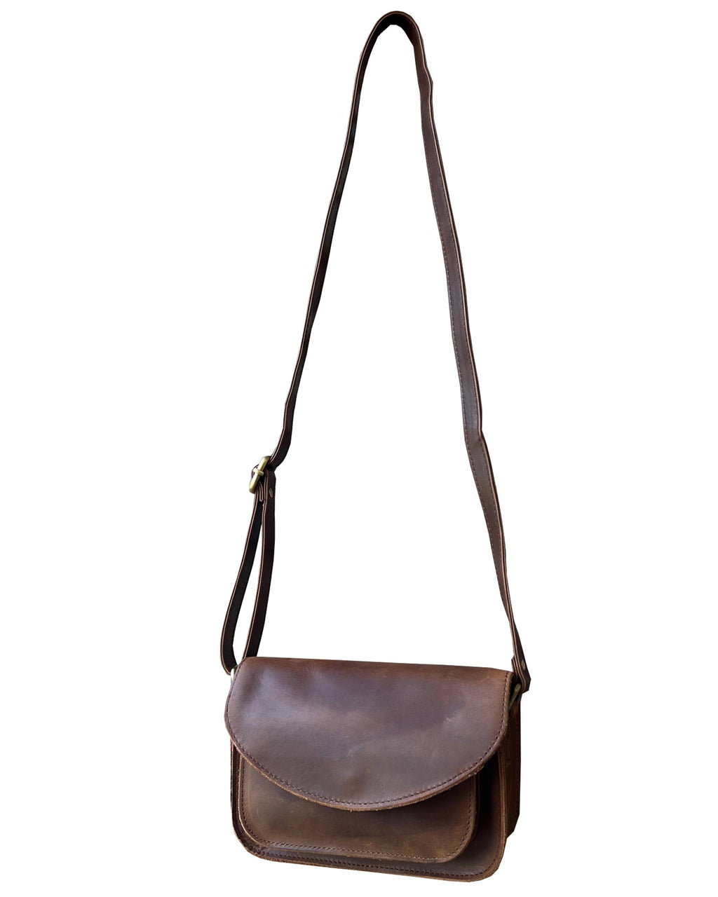 W025 crazy horse genuine leather crossbody