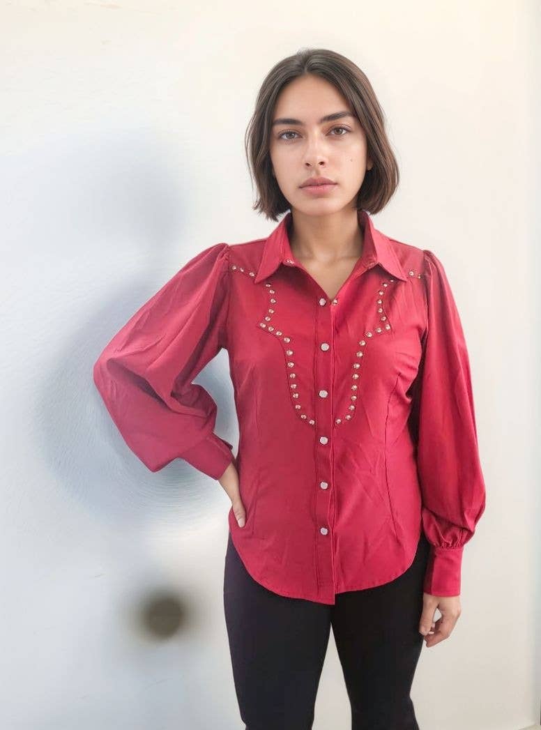 MK775 Rodeo Queen Pearl Snap Button Up Shirt