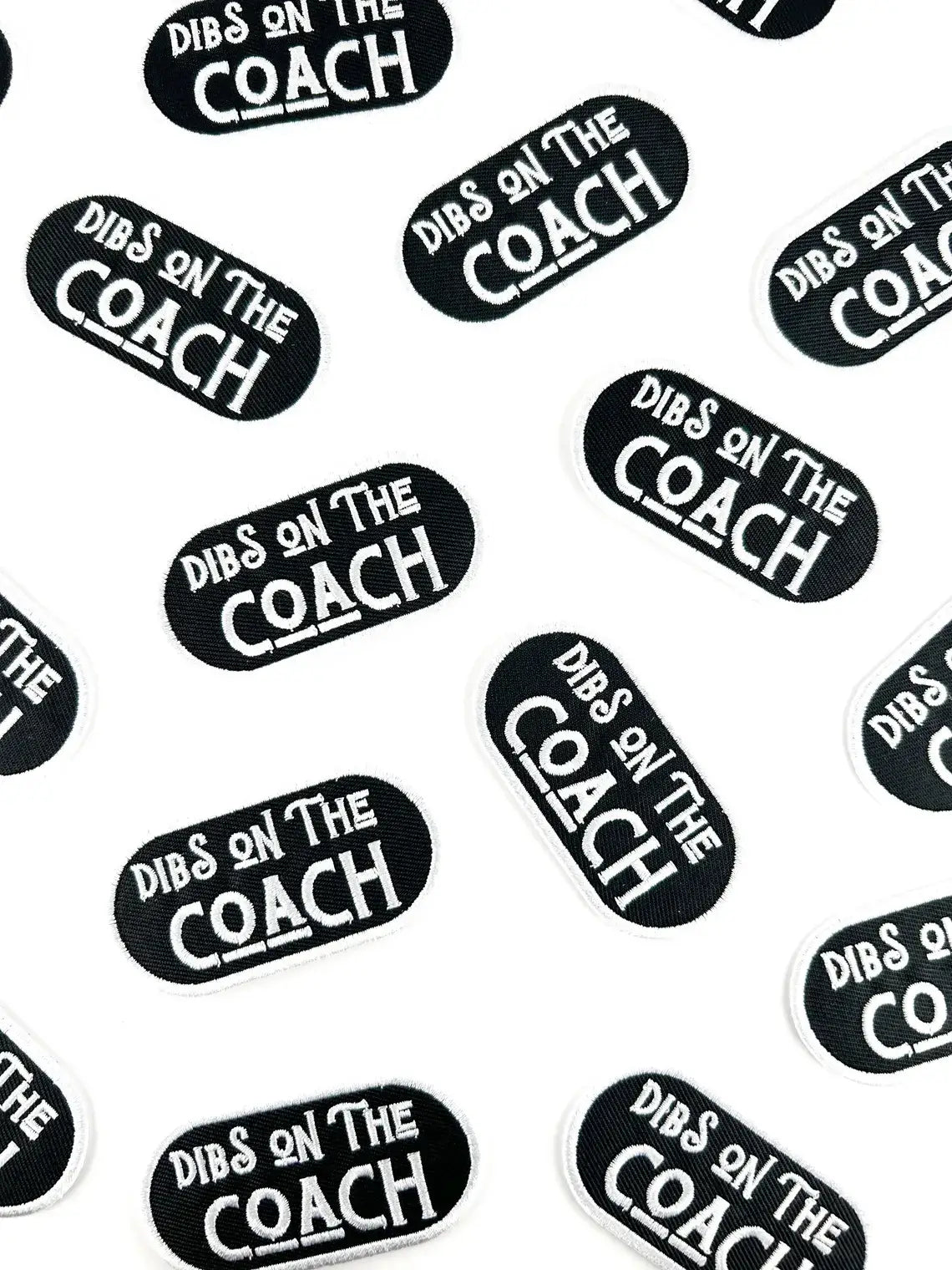 Dibs on the Coach Embroidered Iron-On Patch Football Sports