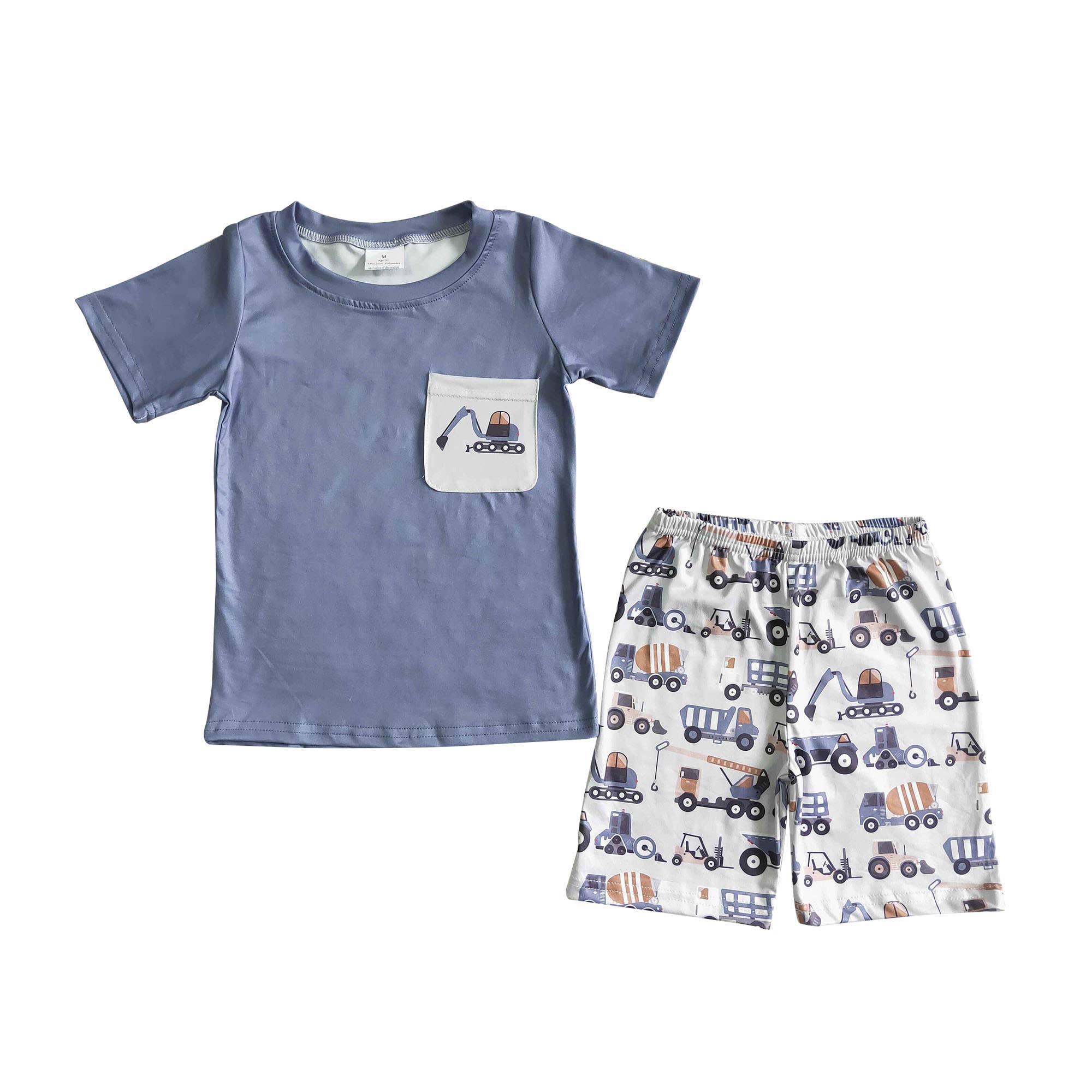 Baby boys Construction pocket summer shorts sets