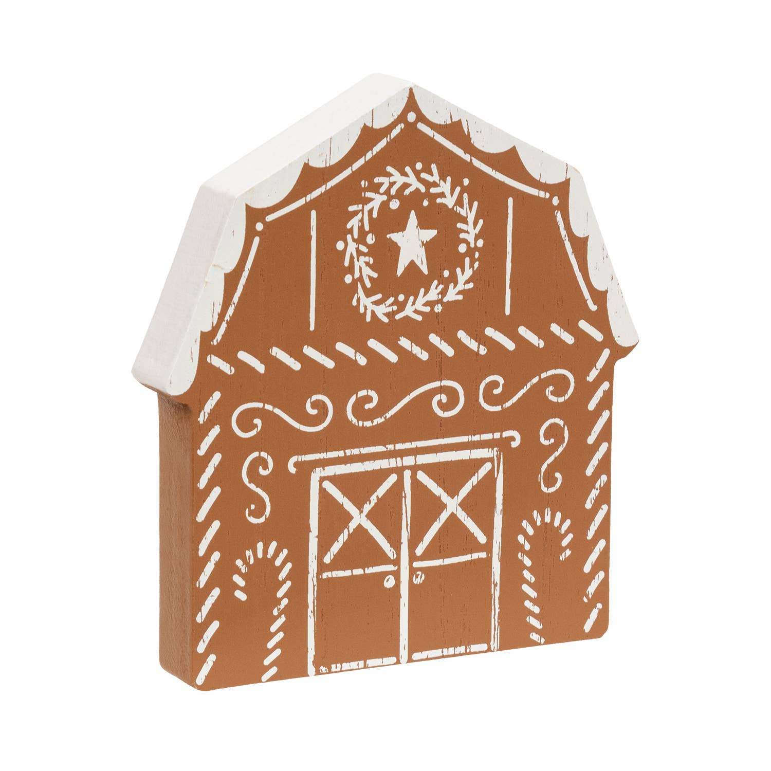 Wooden Gingerbread Farm Equipment Sitter - 3 Assorted
