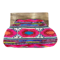 Beaded Clutch Bag with Wooden Handle 