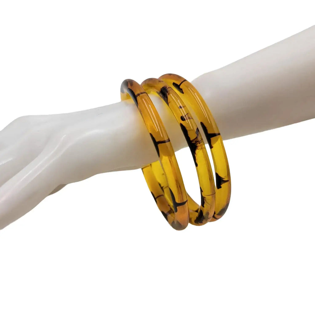 Set of 3 Translucent Lucite Resin Bangles