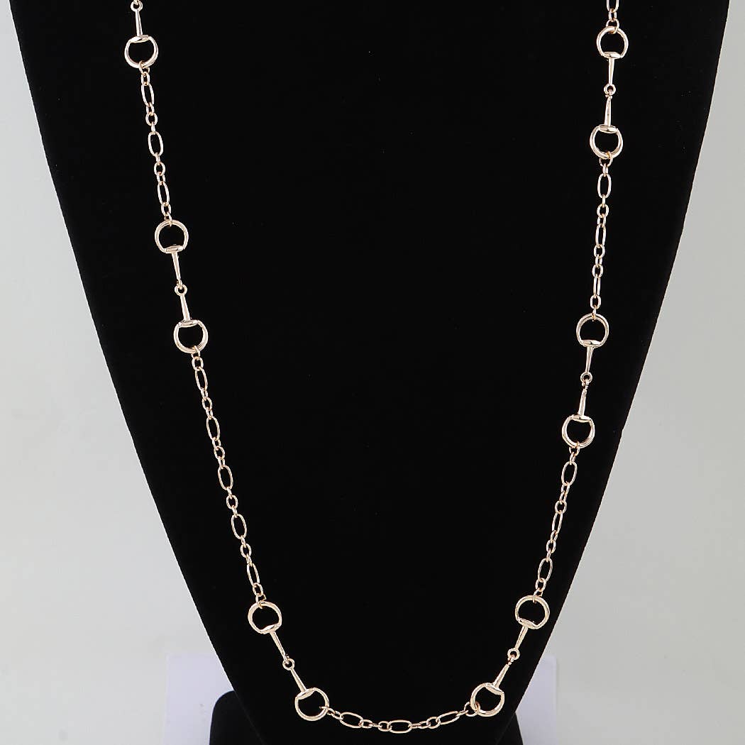 Double Horseshoe Chain Drop Necklace