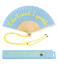 Hand fan "I Don't Sweat I Sparkle" Blue - Glows in the Dark