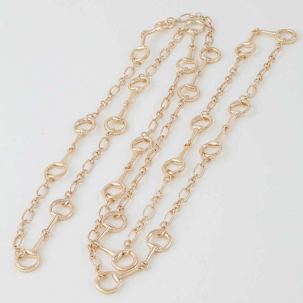 Double Horseshoe Chain Drop Necklace