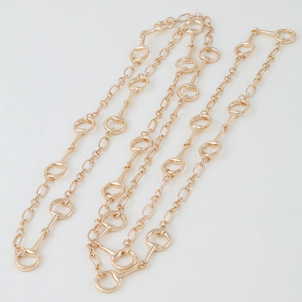 Double Horseshoe Chain Drop Necklace