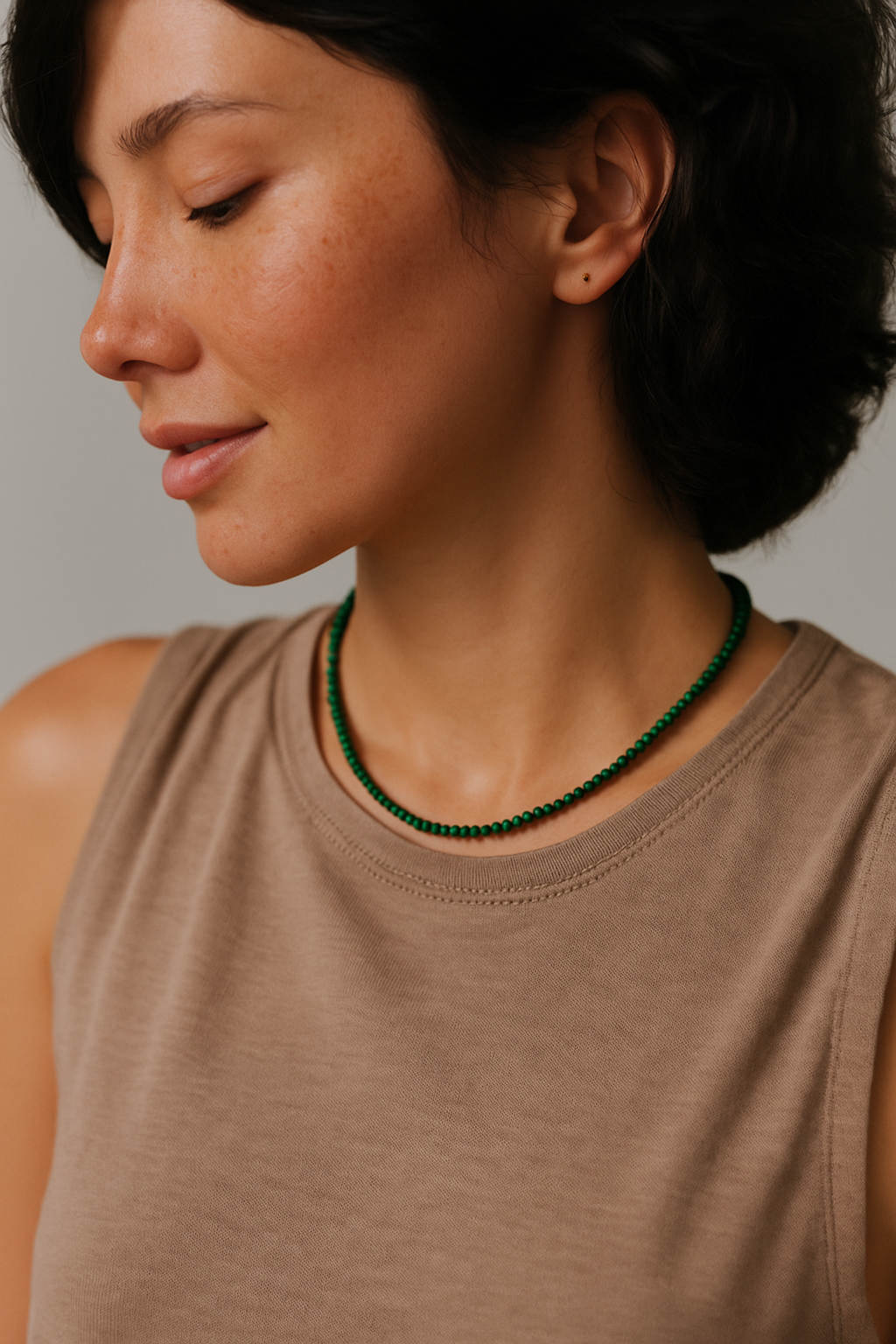 Natural Stone Beads Single Strand Necklace