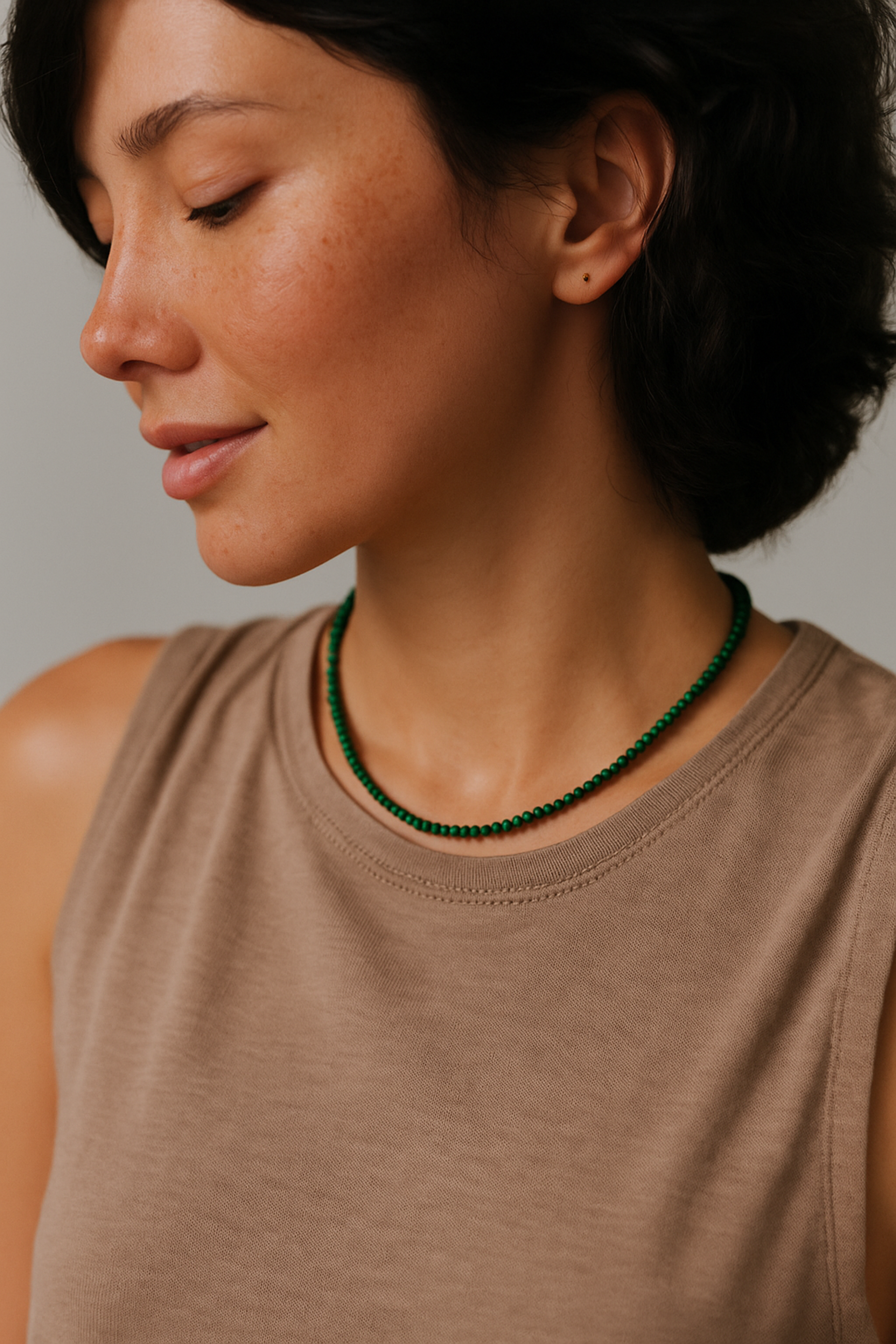 Natural Stone Beads Single Strand Necklace