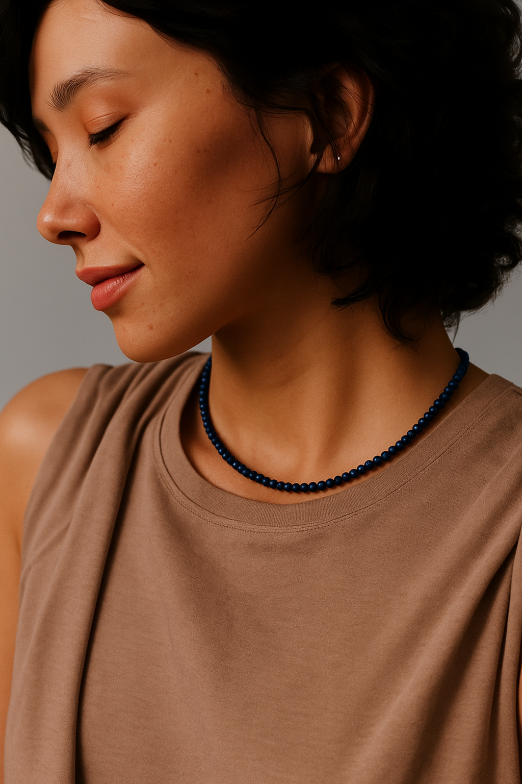 Natural Stone Beads Single Strand Necklace