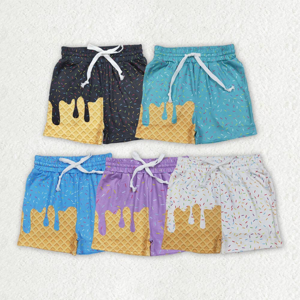 Sibling Baby Girls Ice Cream Drip Sprinkles Summer Shorts Bottoms
