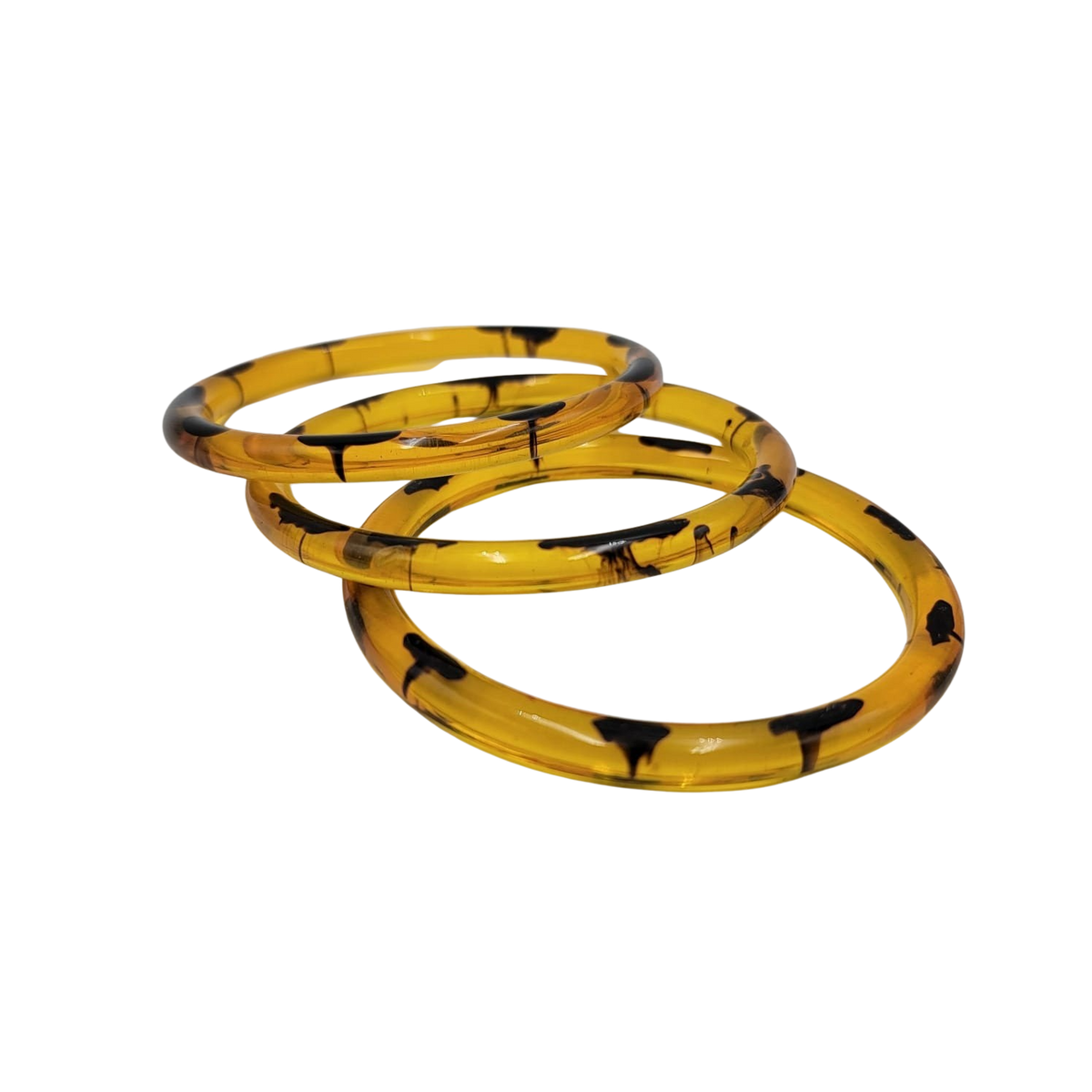 Set of 3 Translucent Lucite Resin Bangles