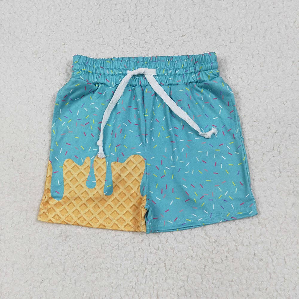 Sibling Baby Girls Ice Cream Drip Sprinkles Summer Shorts Bottoms