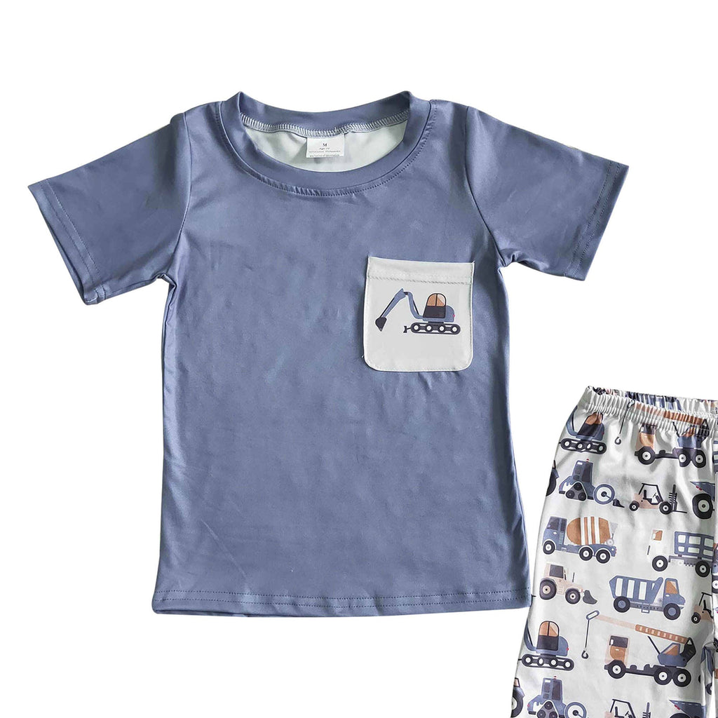 Baby boys Construction pocket summer shorts sets