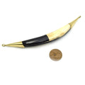 Curved Crescent Pendant | Ox Bone Double Bail Focal Pendant