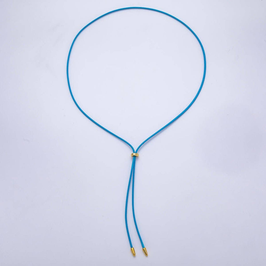 SUMMER 2mm Faux Paracord Bolo Slide Adjustable 26 Inch Lariat Necklace | WA-04304 ~ WA-04307