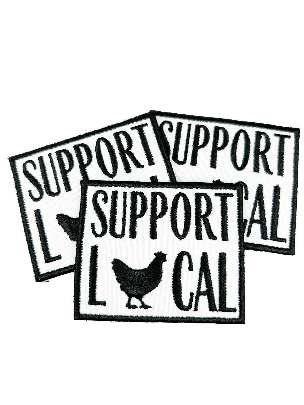 Support Local Embroidered Iron-On Patch Holistic Farm