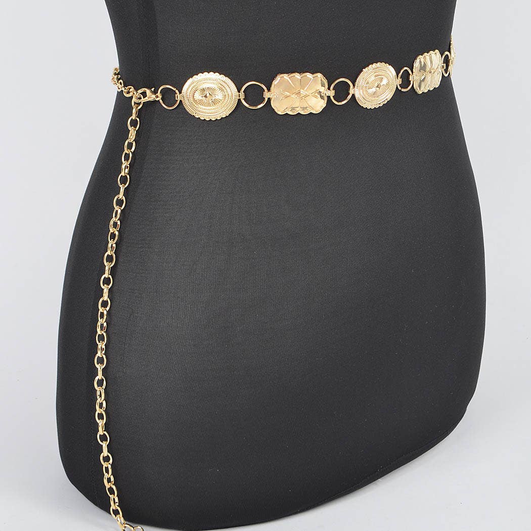 Western Style Metal Chain Belt