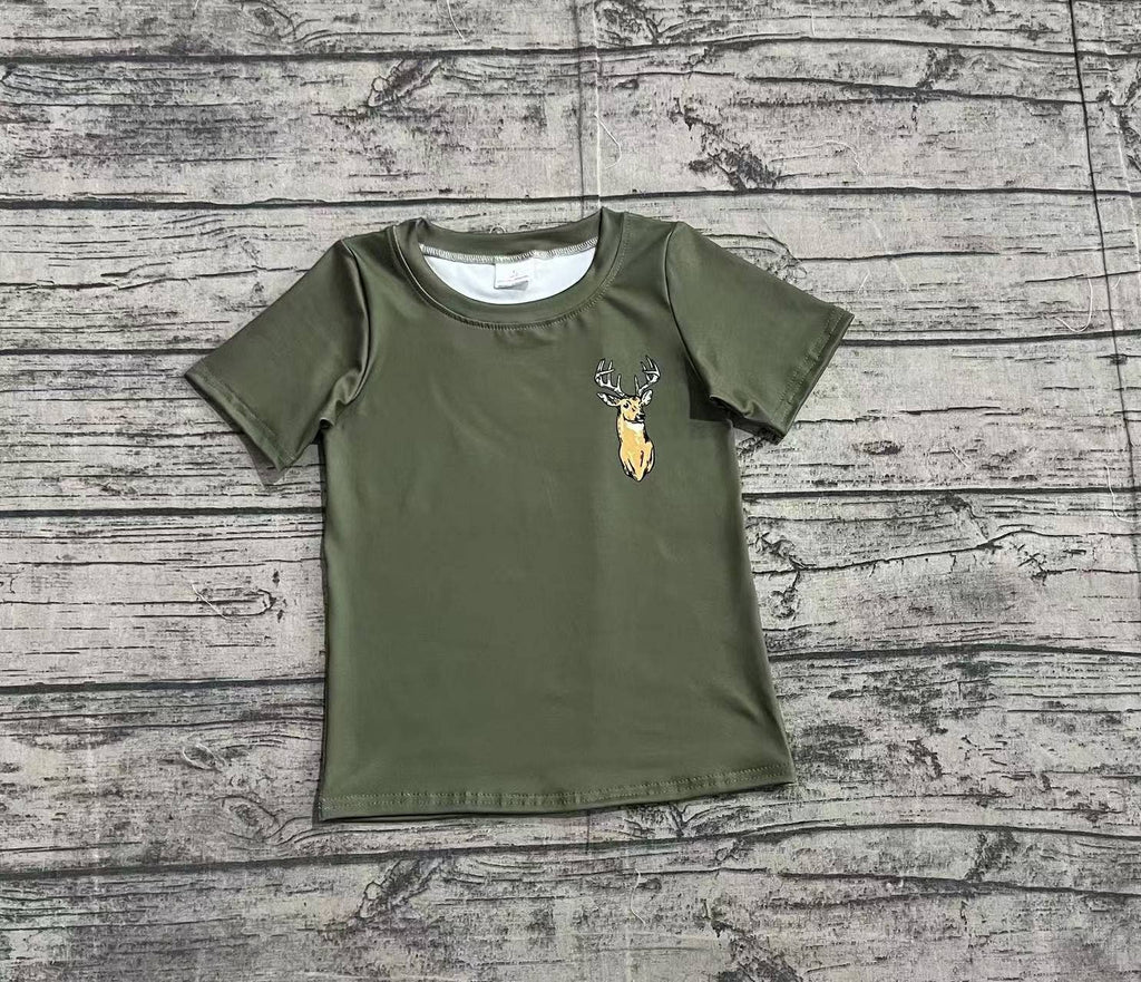 Baby Boys Green Deer Camo Short Sleeve Tee Shirts Tops