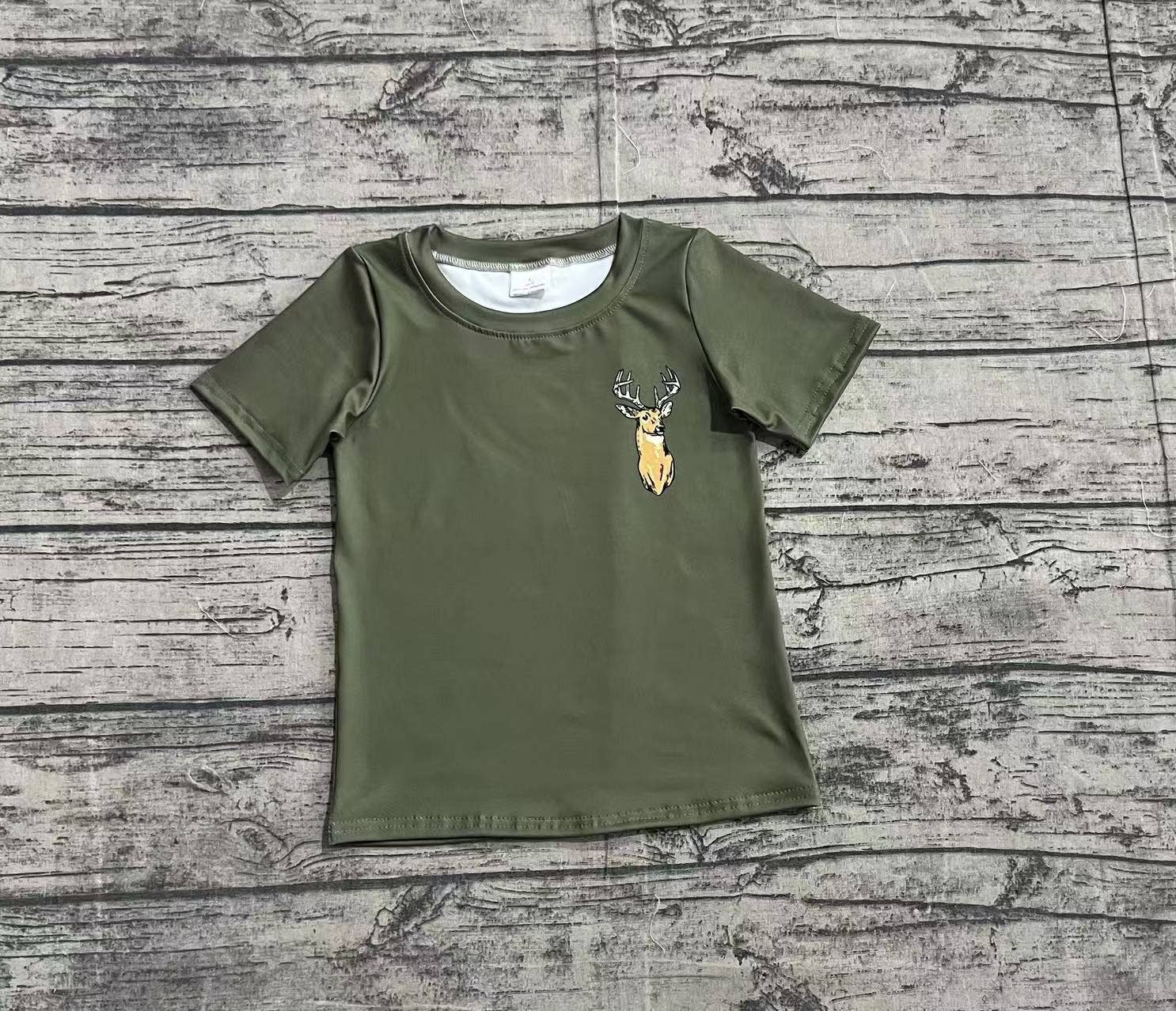 Baby Boys Green Deer Camo Short Sleeve Tee Shirts Tops