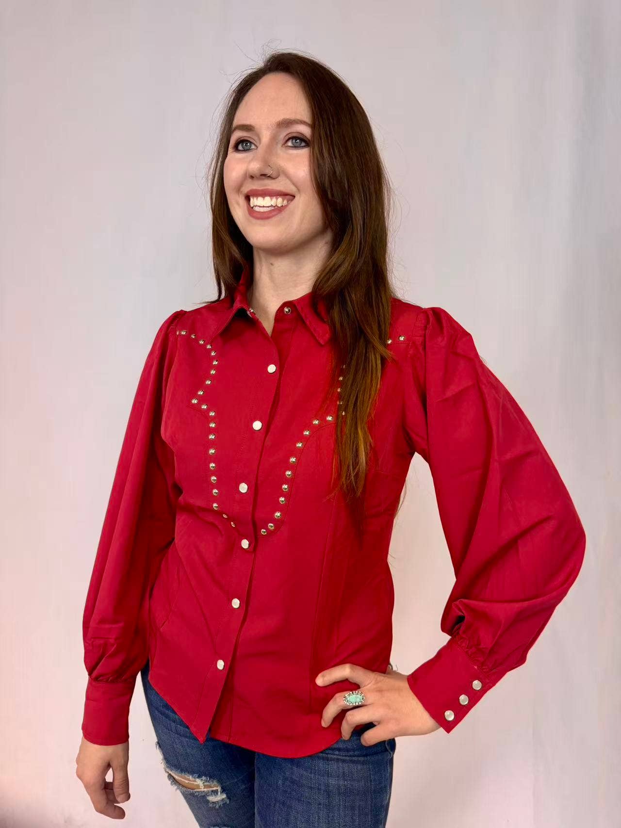 MK775 Rodeo Queen Pearl Snap Button Up Shirt