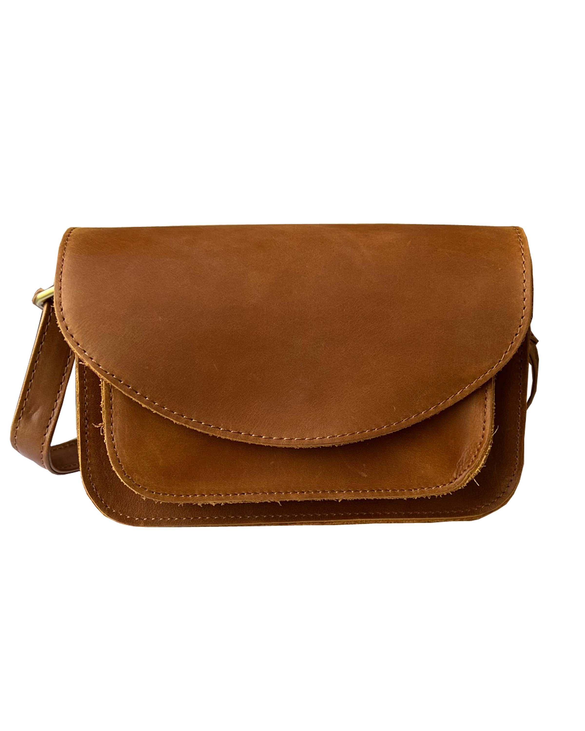 W025 crazy horse genuine leather crossbody