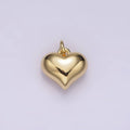 14K Gold Filled 12mm Puffed Minimalist Heart Charm | AG440