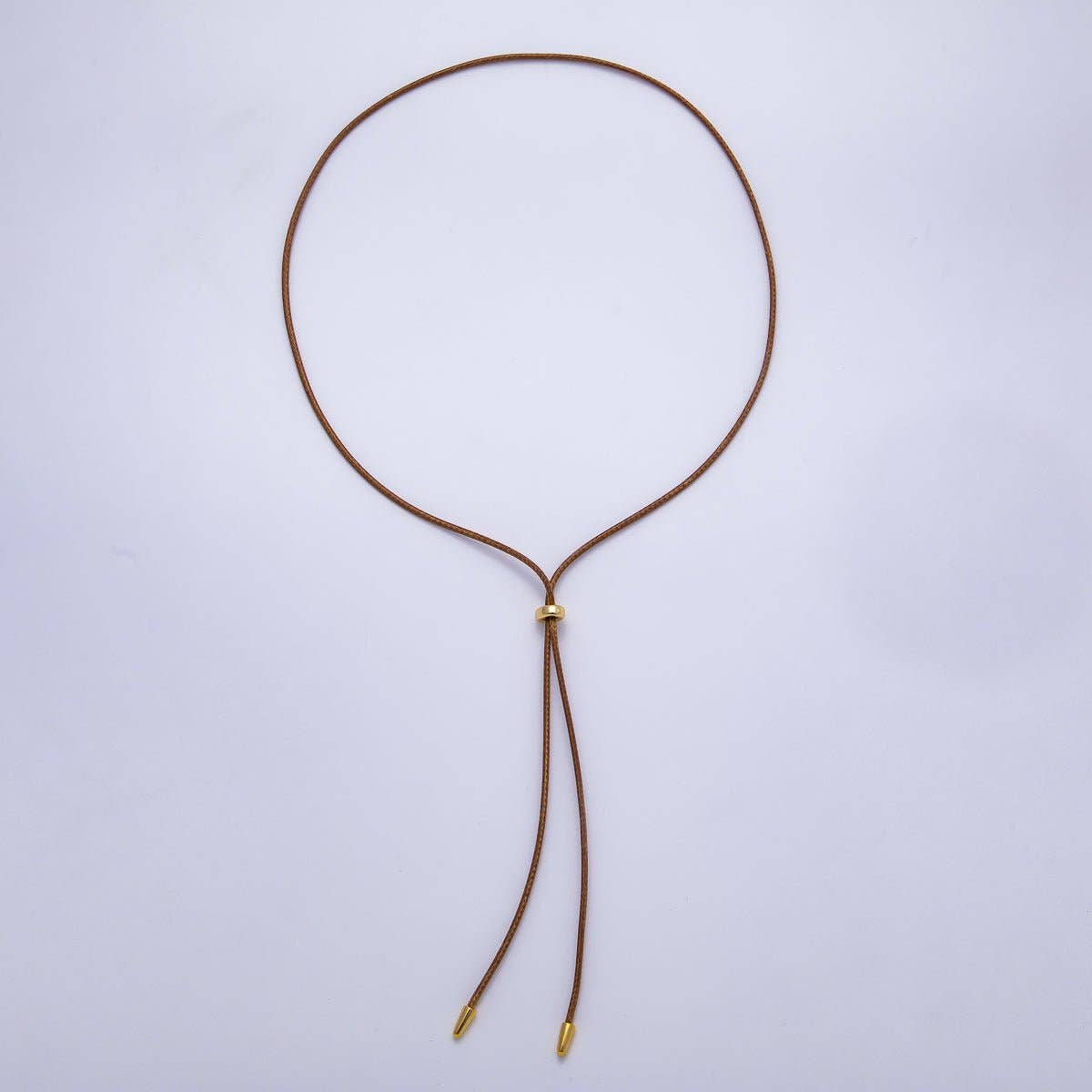 SUMMER 2mm Faux Paracord Bolo Slide Adjustable 26 Inch Lariat Necklace | WA-04304 ~ WA-04307