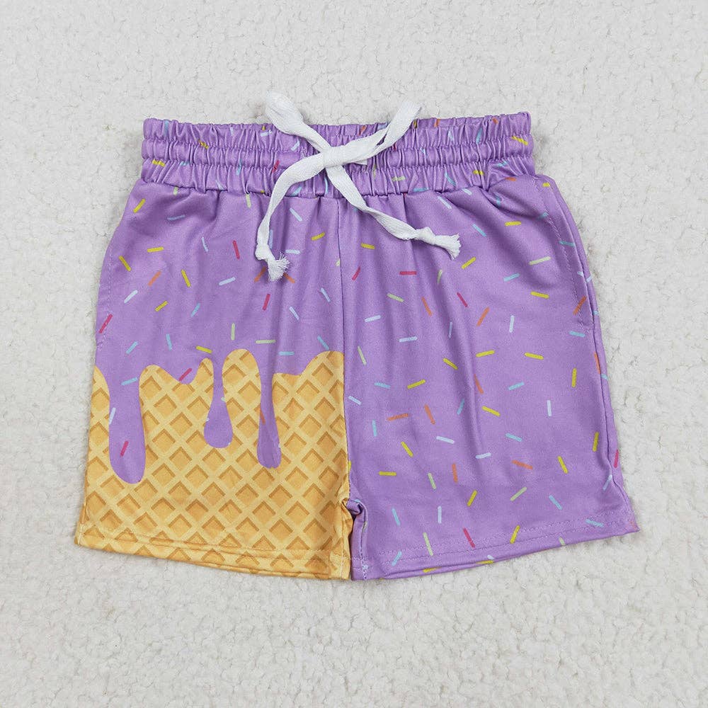 Sibling Baby Girls Ice Cream Drip Sprinkles Summer Shorts Bottoms
