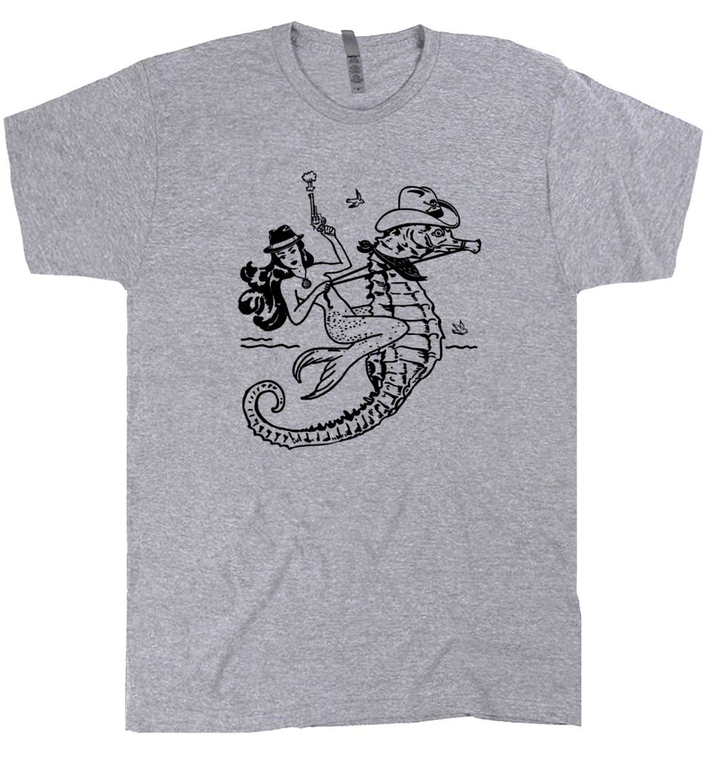 Mermaid Shirt Cool Seahorse T Shirt Vintage Western Theme